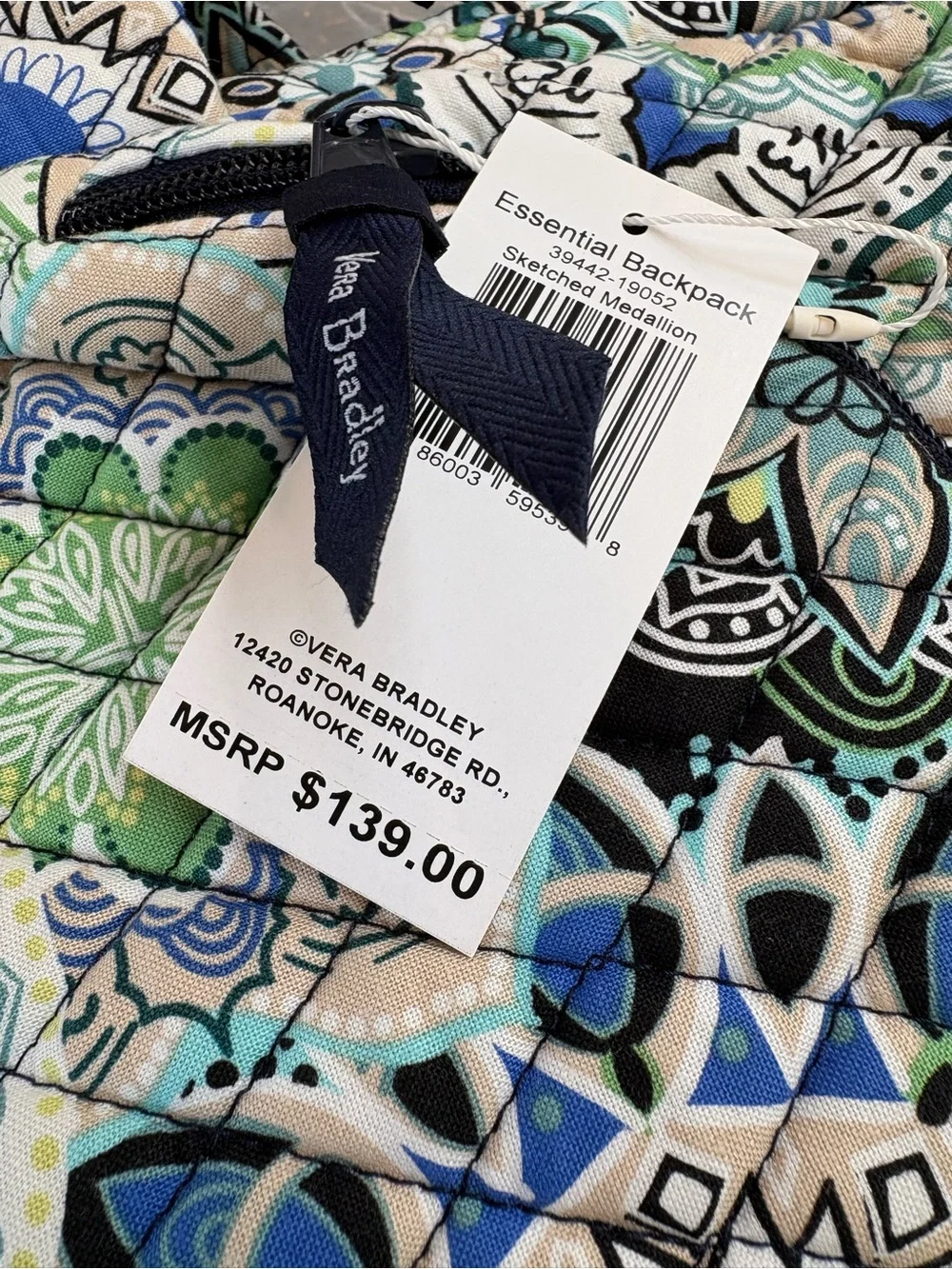 🌸Vera Bradley Cotton Essential Backpack Sketched Medallion